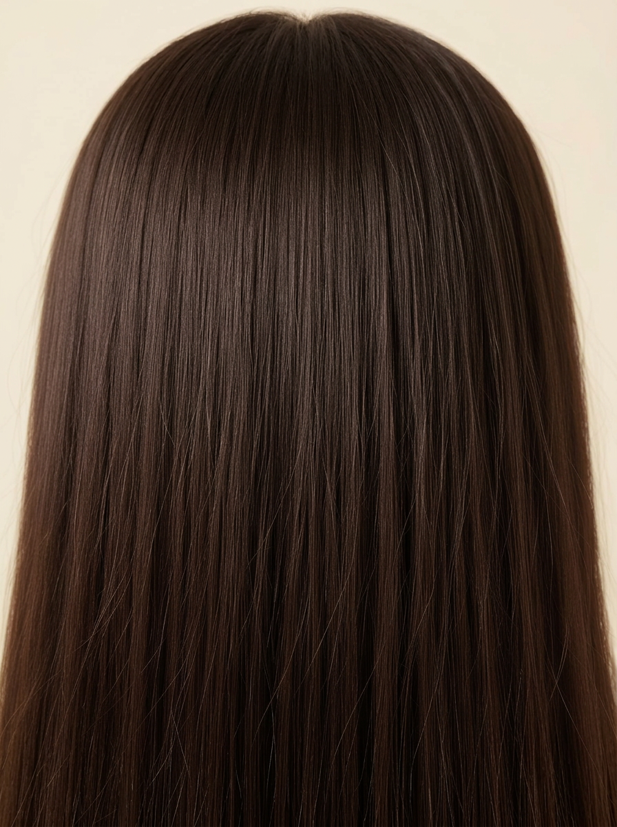 2H Ash Brown hair colour — Macro