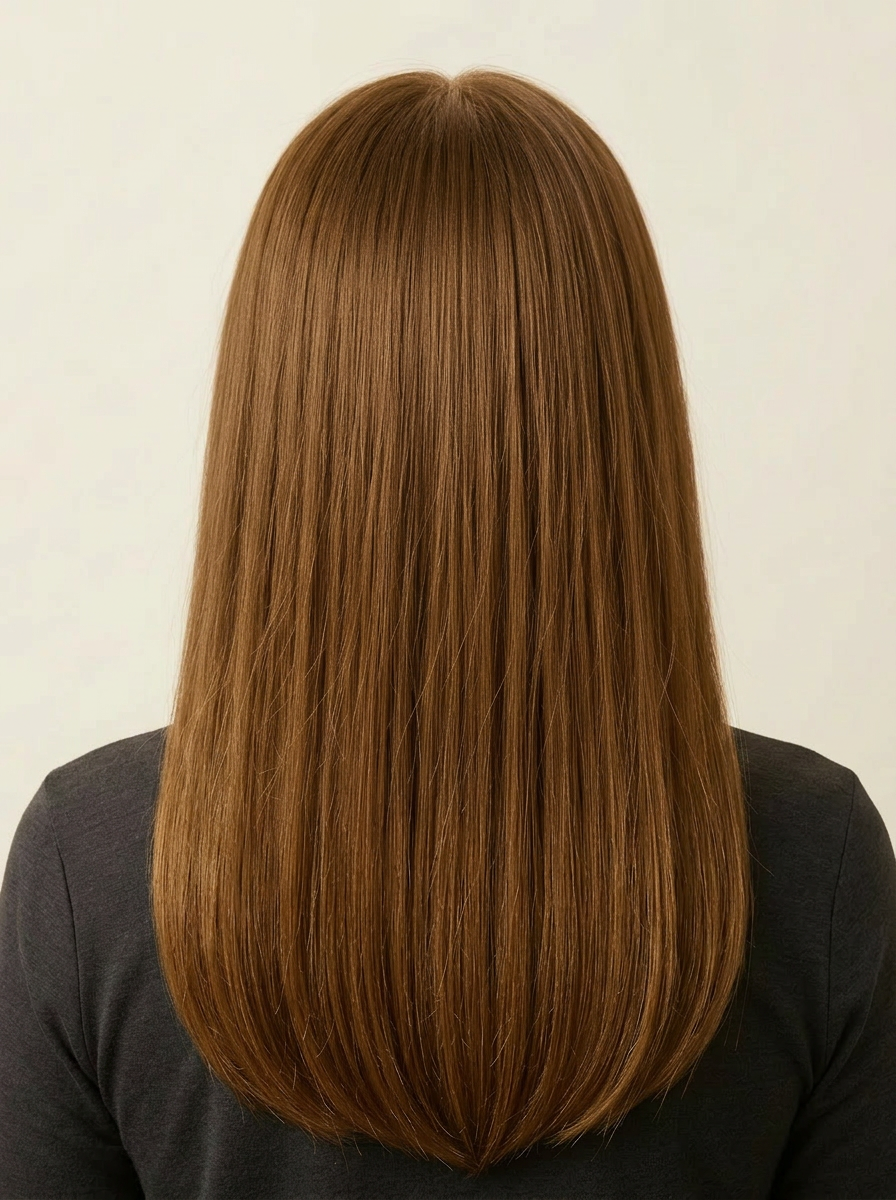 12 Golden Brown hair colour — Rear view