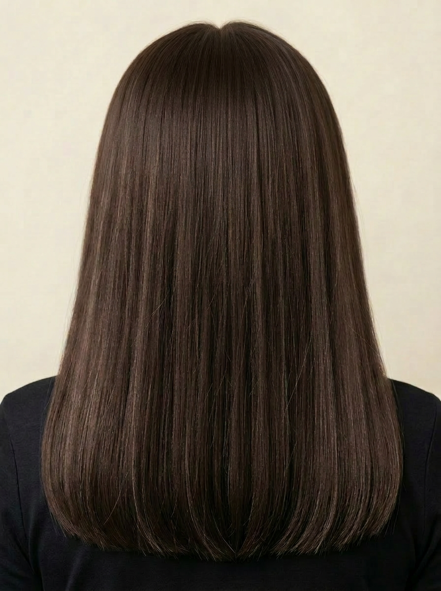 2H Ash Brown hair colour — Rear view
